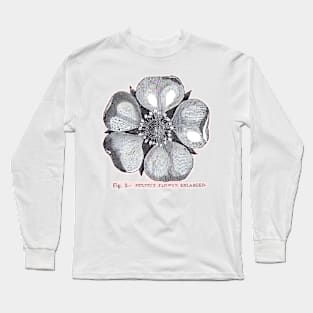 Figure 5 - Perfect Flower, Enlarged with pink outline Long Sleeve T-Shirt